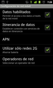 Ahorrar batería - Utiliza redes 2G